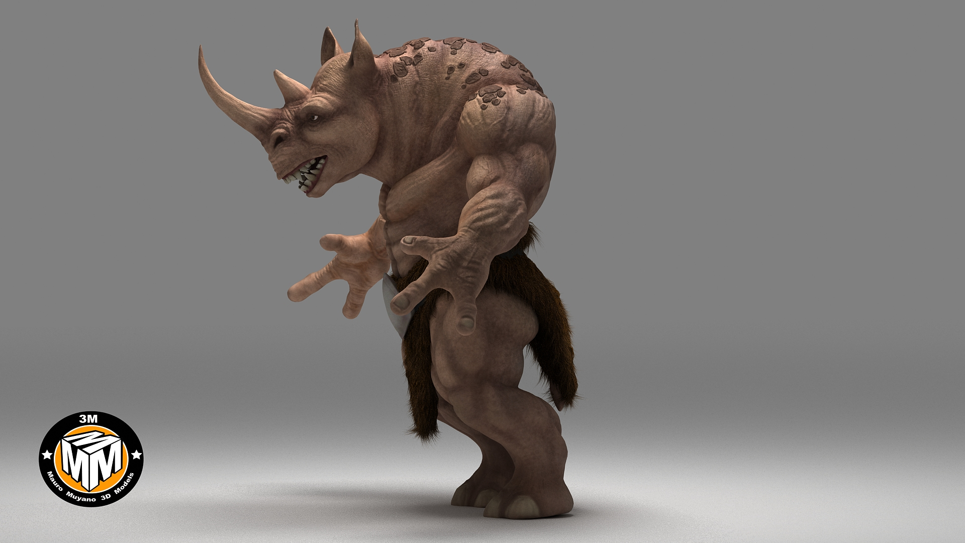 3D Monster Minotaur Rhinoceros - TurboSquid 1271887