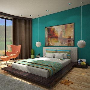 interior scene bedroom 1 3d model
