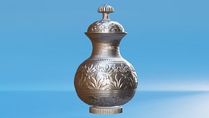 3D Ornate Silver Urn model