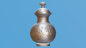3D Ornate Silver Urn model
