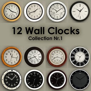 3ds max 12 wall clocks