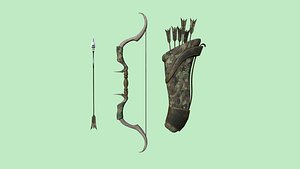 3D model Archer Bow 07 Hunter Camouflage - Quiver RangerWeaponry