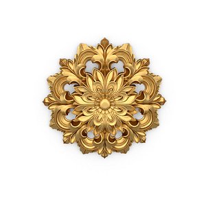 Classic circular carved decor onlay stl 02