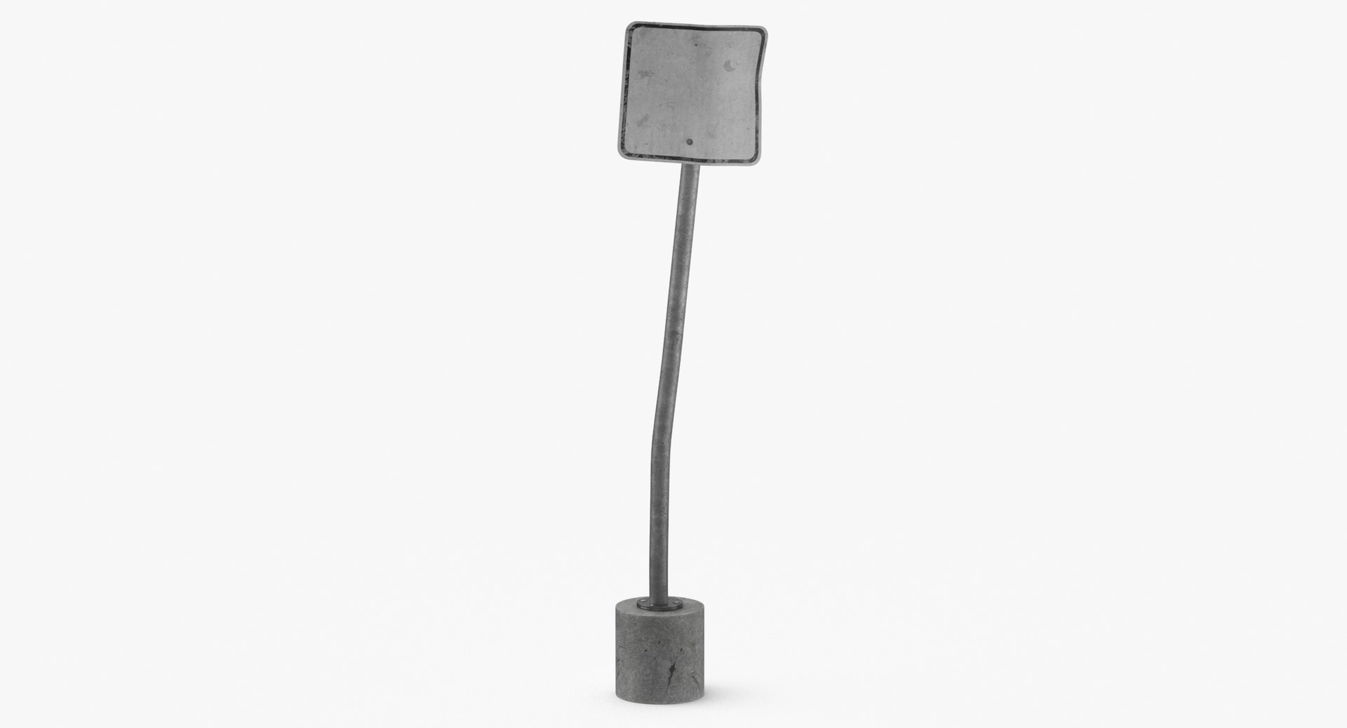 3D Square Street Signs Cylinder Damaged Model - TurboSquid 1896849