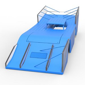 3D Shell of Vintage Outlaw dirt late model race car Scale 1 to 25