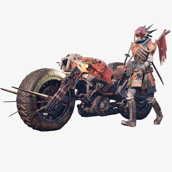 3D Motorcycle Post-Apocalyptic motorbike 3D model with rigs 3D model ...