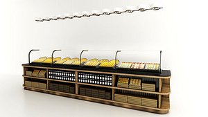 3D Traditional Baklava Shop Furniture model-2