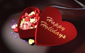 Gift Heart Box 3D