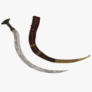 3D shotel curved sword