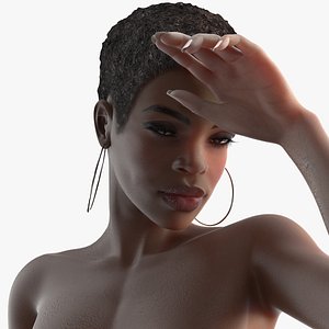 nude dark skin woman female model
