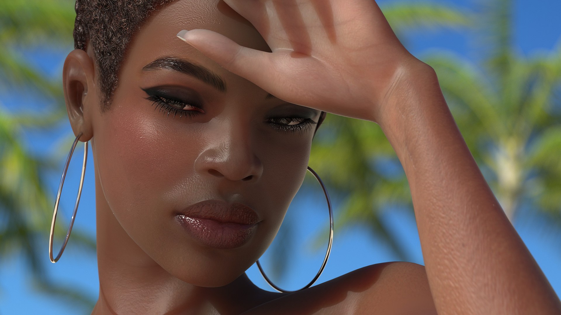 Nude Dark Skin Woman Female Model - TurboSquid 1658206