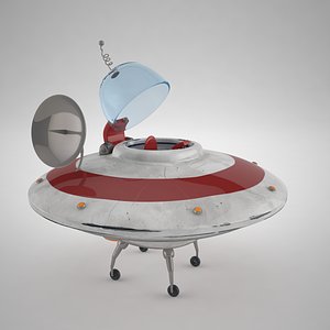 3d cartoon flying saucer model