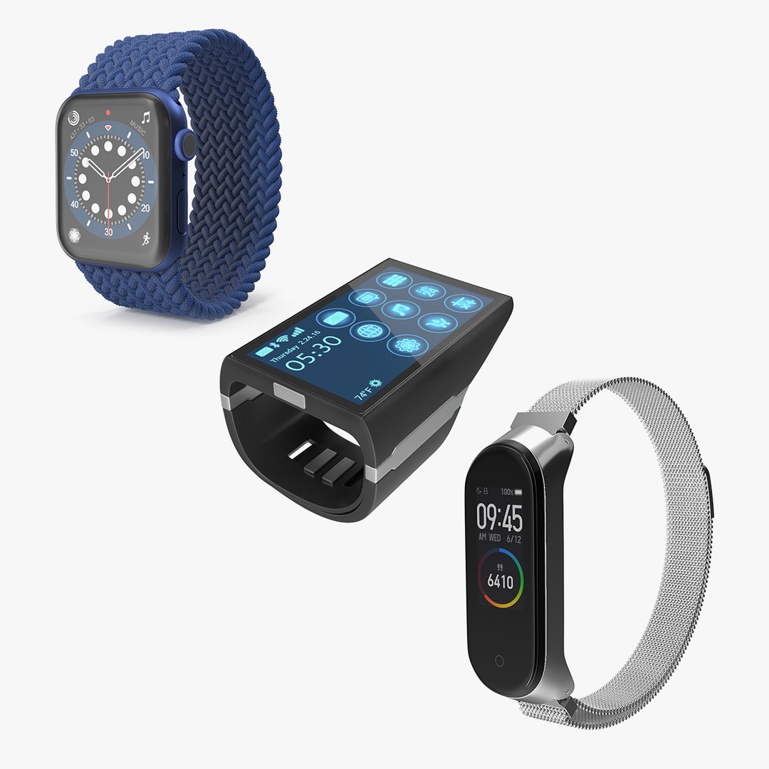 Smart Watches Collection 2 3D model preview
