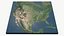 United States with Canada Mexico premium relief map model
