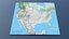 United States with Canada Mexico premium relief map model