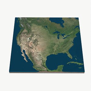 United States with Canada Mexico premium relief map