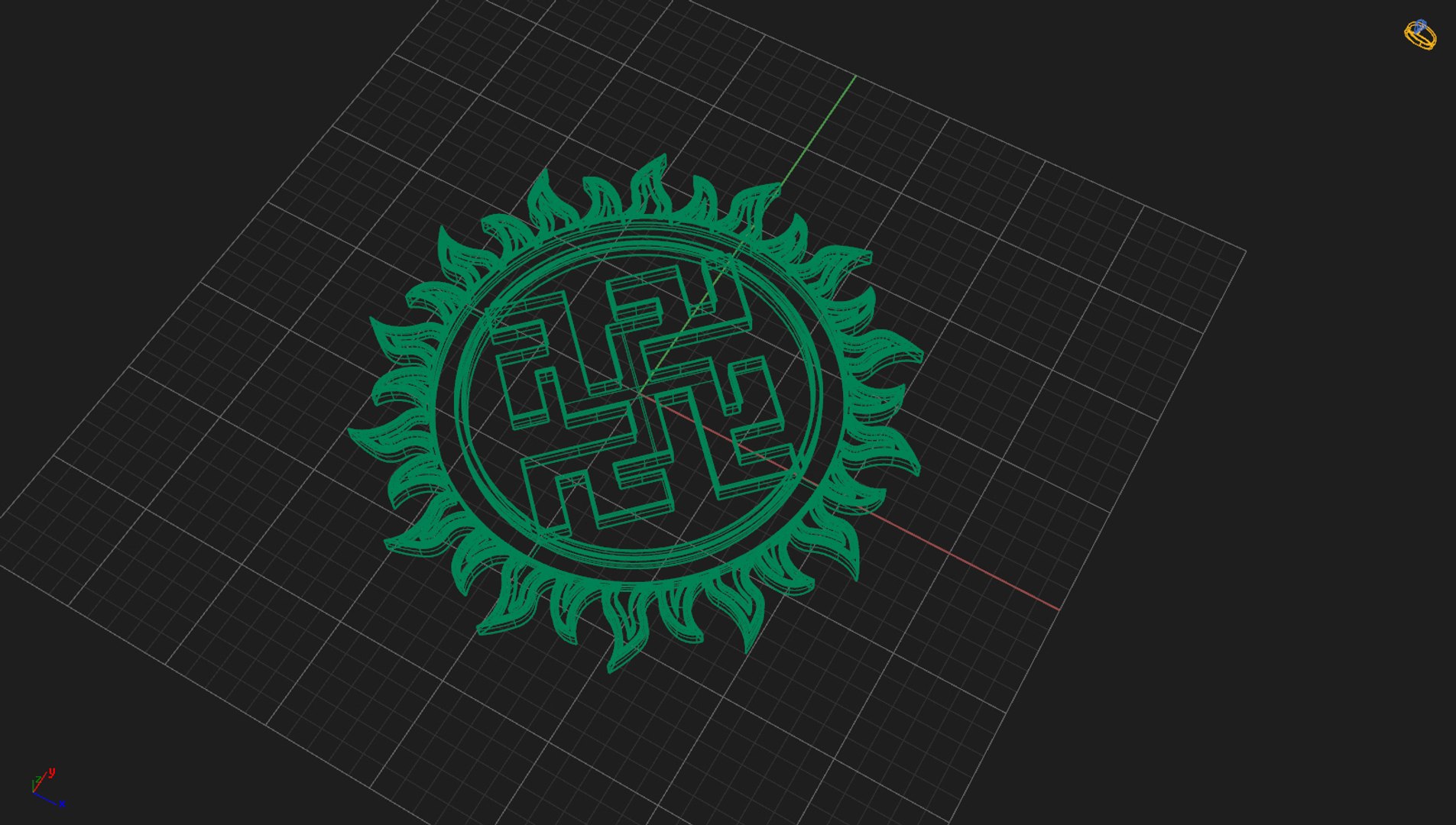 3D Model Of Slavic Rune Pendant Model - TurboSquid 2302994