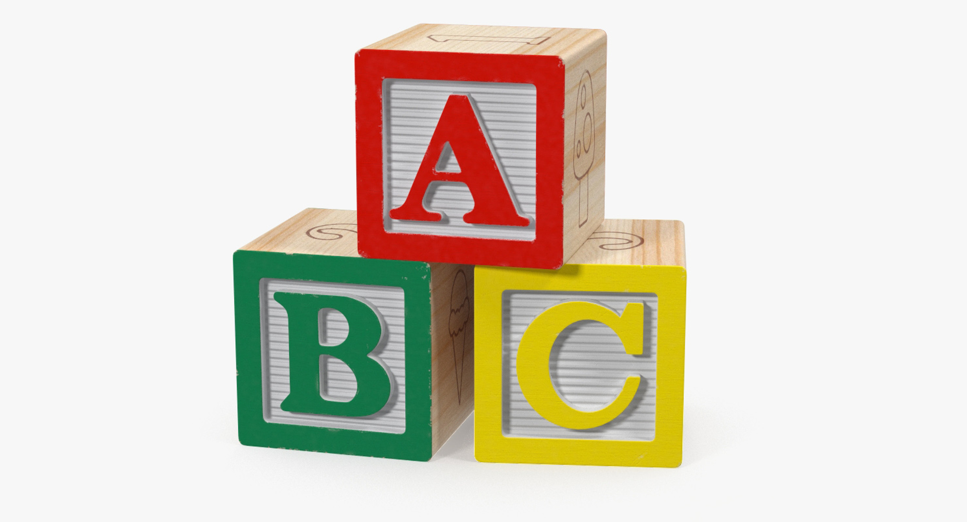 Abc wooden outlet building blocks