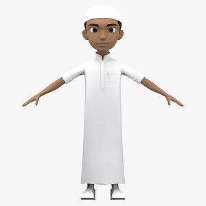 3D arabian boy character model