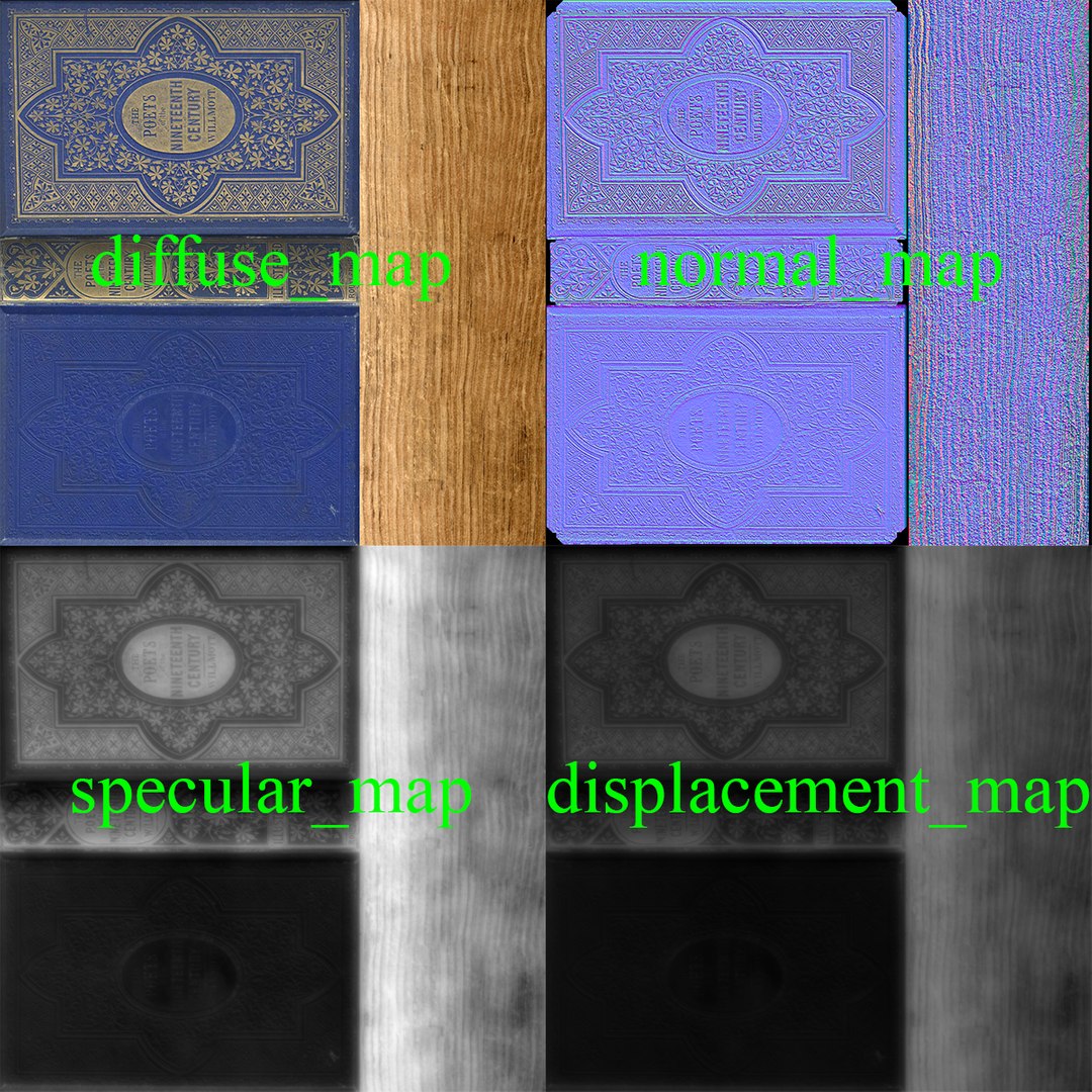 realistic books modeled 3d model