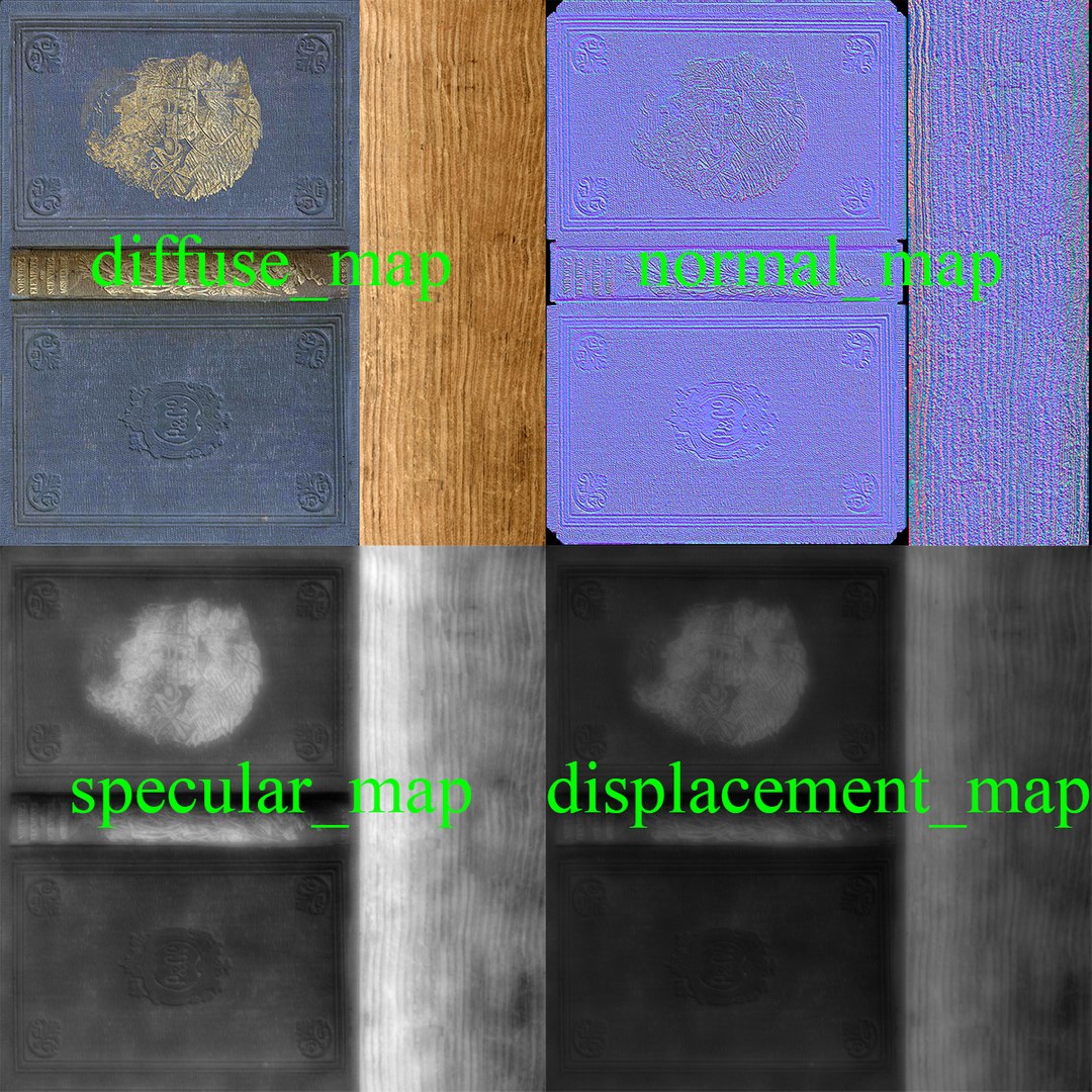 realistic books modeled 3d model
