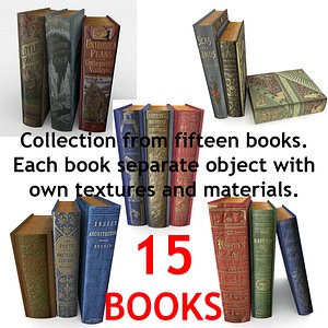 realistic books modeled 3d model