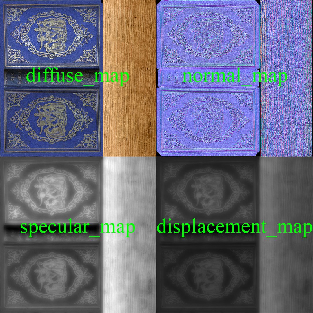 realistic books modeled 3d model