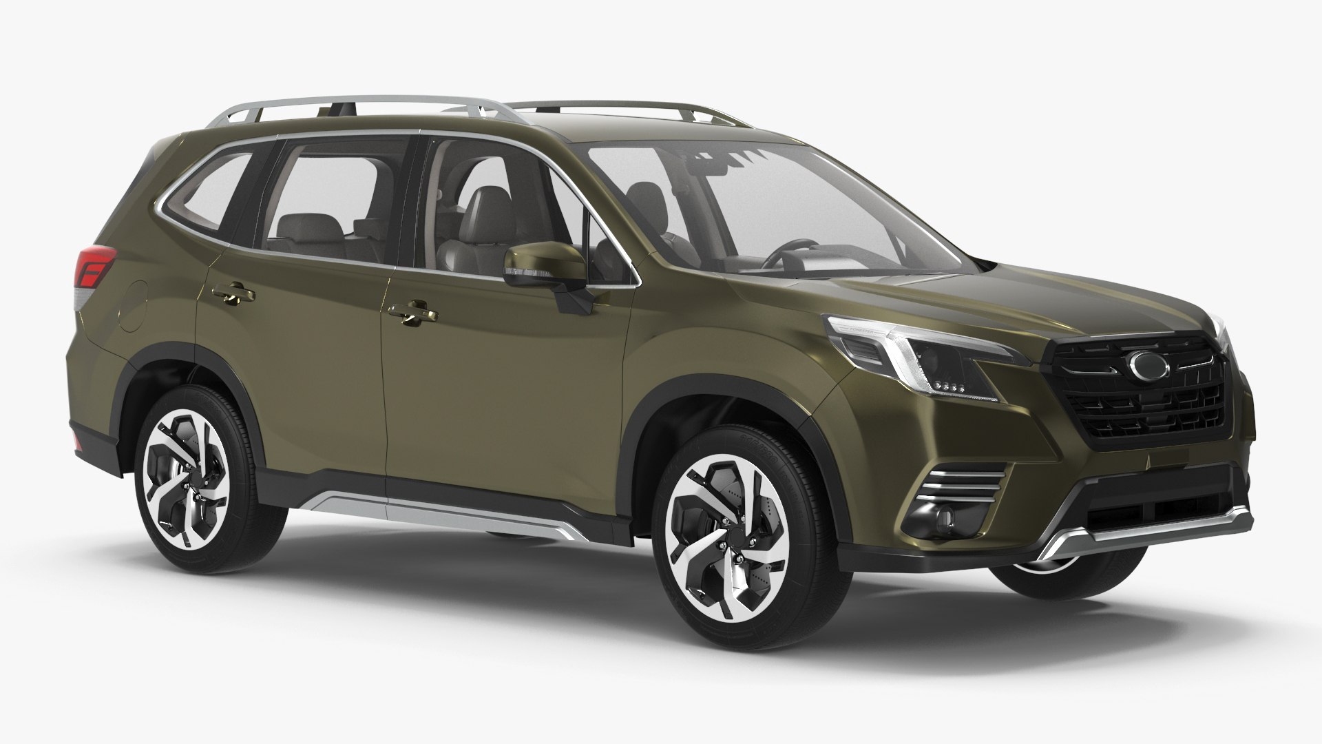 Green Compact Crossover SUV 3D model preview
