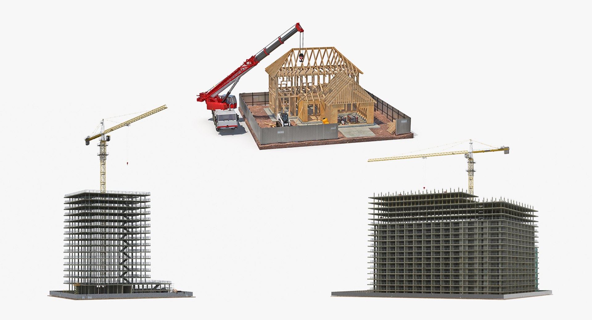 Building Constructions With Equipment Collection 2 3D Model - TurboSquid 2002688