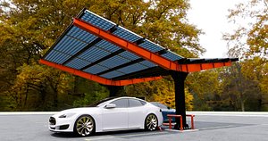 3D Y Type 2x2 Car Solar Carport