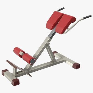 Hyperextension Bench Red 3D