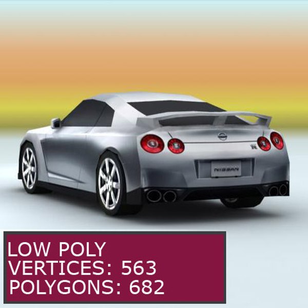 nissan gtr 2008 3d model