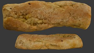 3D Realistic 3D Scan of a Flaky Pastry Roll model