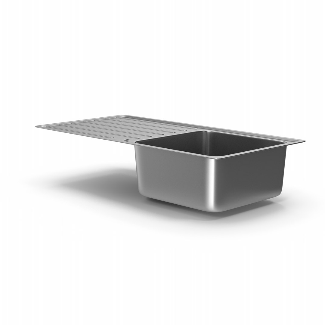 3d Model Silver Kitchen Sink Turbosquid 2006708