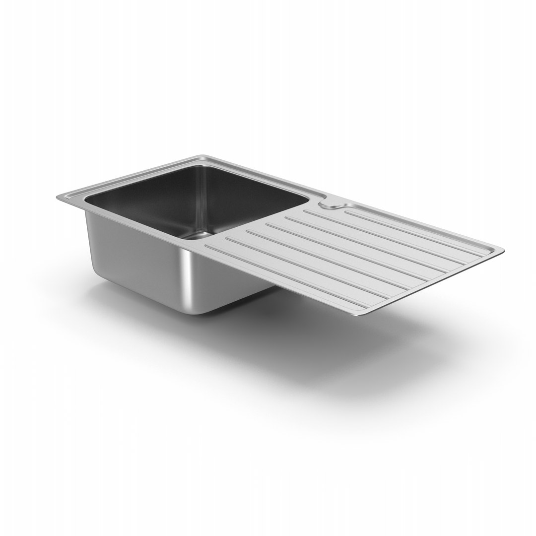 3D Model Silver Kitchen Sink - TurboSquid 2006708