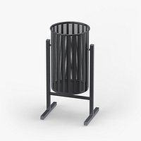 Outdoor Perforated Metal Trash Bin 05