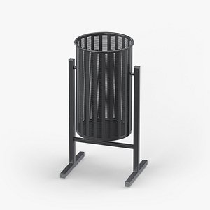 Outdoor Perforated Metal Trash Bin 05