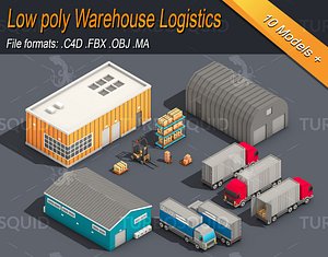 Low Poly Warehouse Logistics Isometric