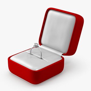 Ring Box and Diamond Ring 3D model
