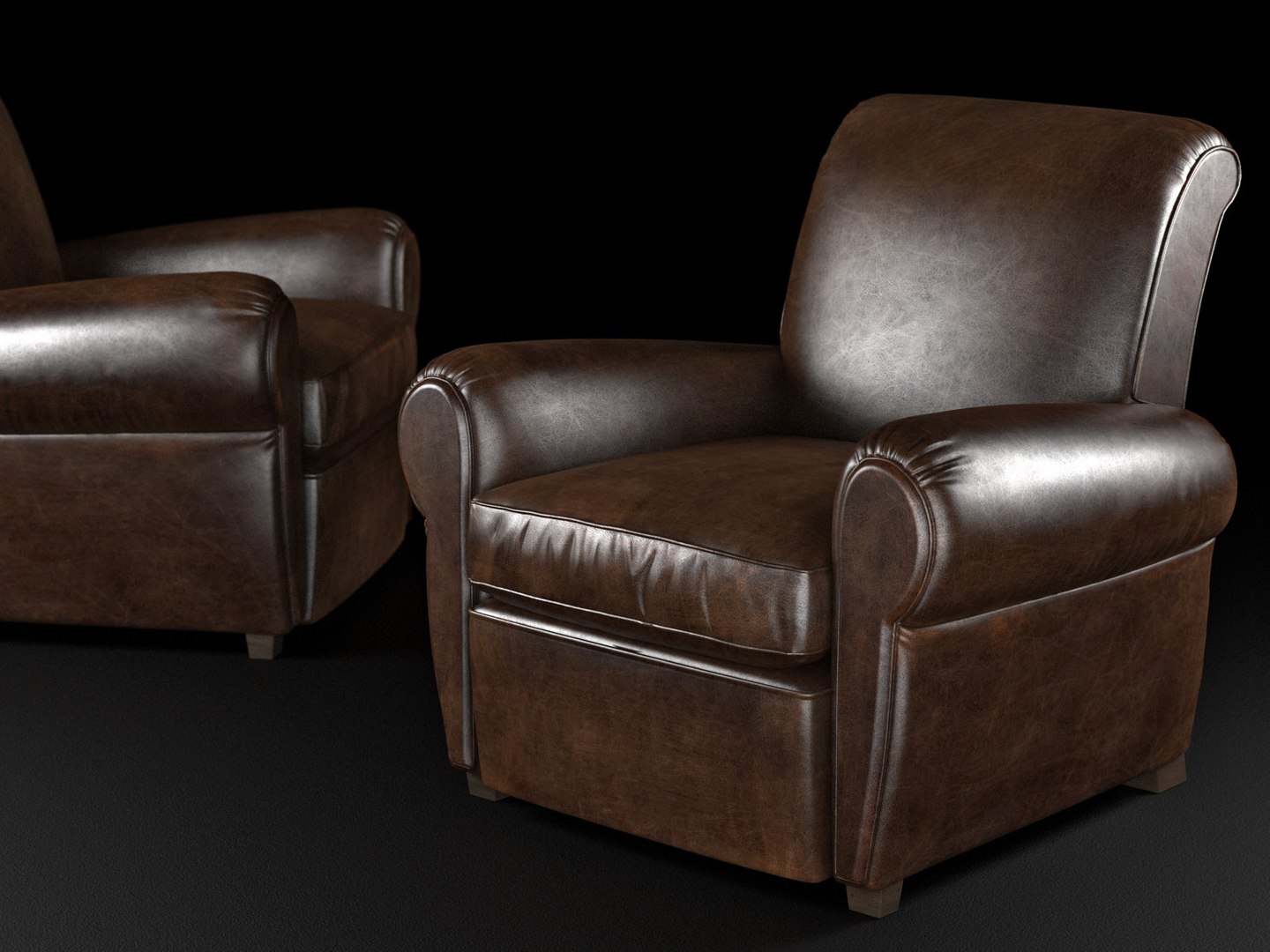3D Parisian Leather Recliner TurboSquid 1175411