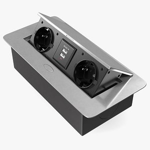 Black Double Hidden Socket 3D model