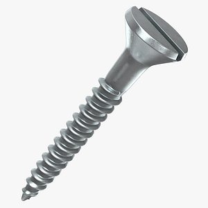 3D head half thread screw model