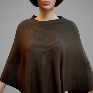 Brown Knit Cape