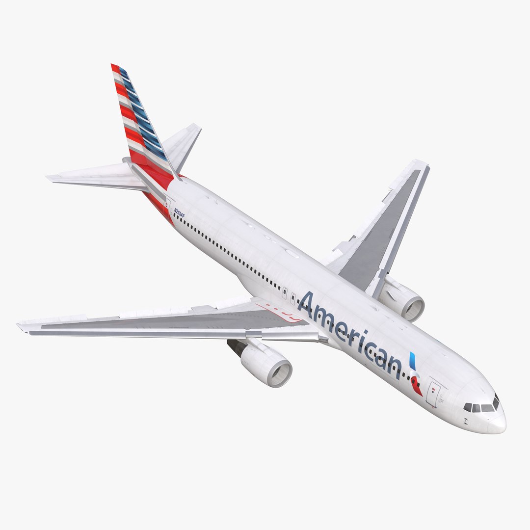 Boeing 767-300 American Airlines Rigged 3D model preview