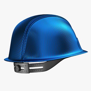 Hard Hat - Construction Gear Carbon Fiber Blue 3D model
