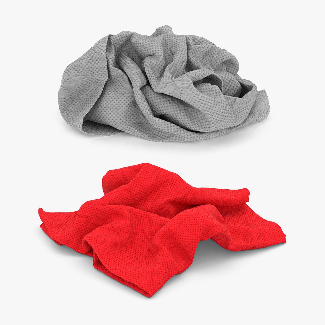 Crumpled Napkins Collection 3D model preview