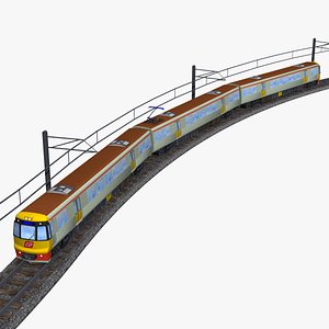 queensland rail emu - electric australian urban passenger train 3D model