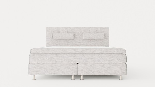 3D Layla Continental Bed 160 Light Gray