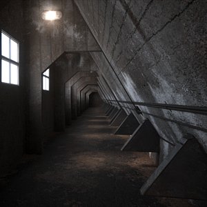 3D Abandoned Interior Corridor