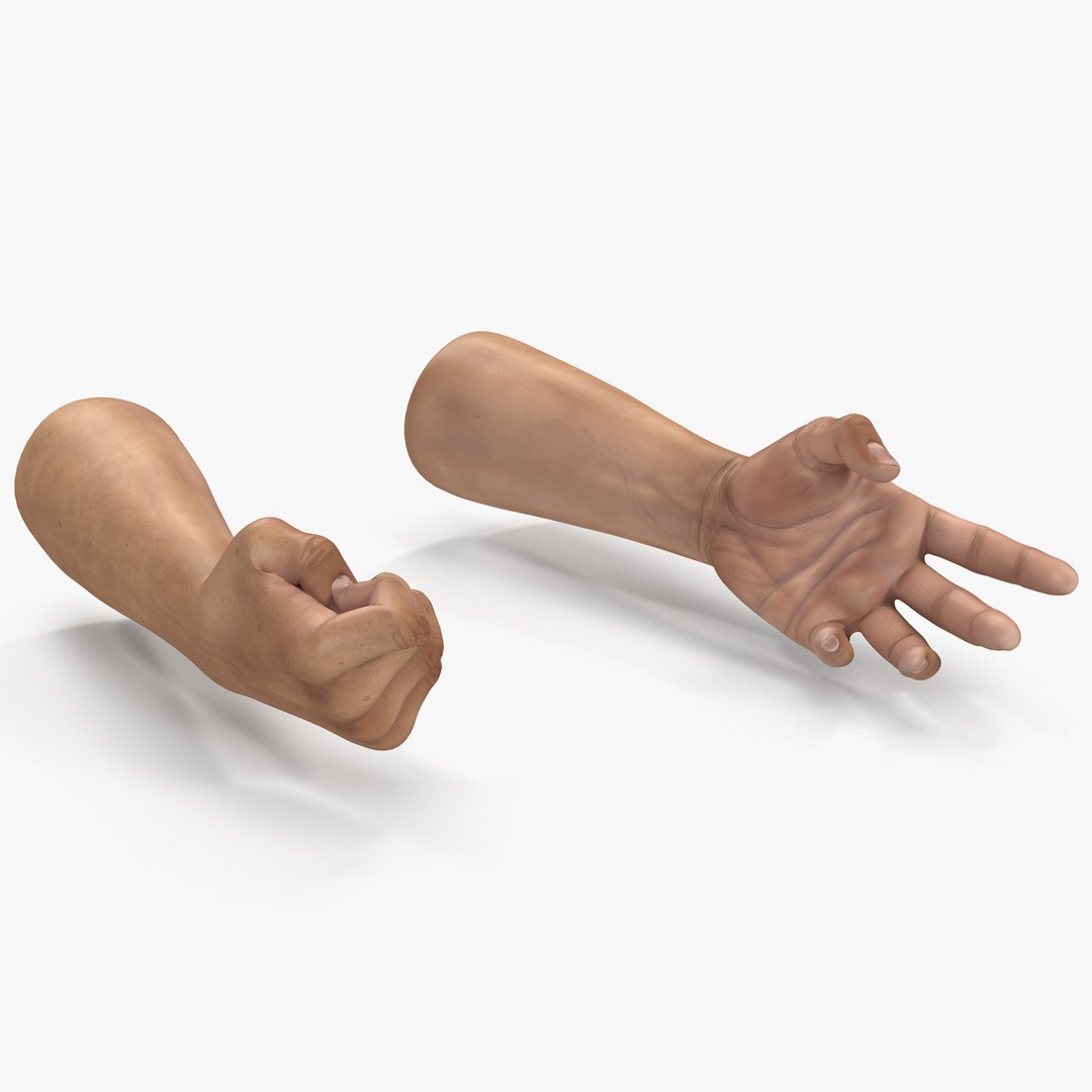 Man Hands 2 Rigged 3D model preview